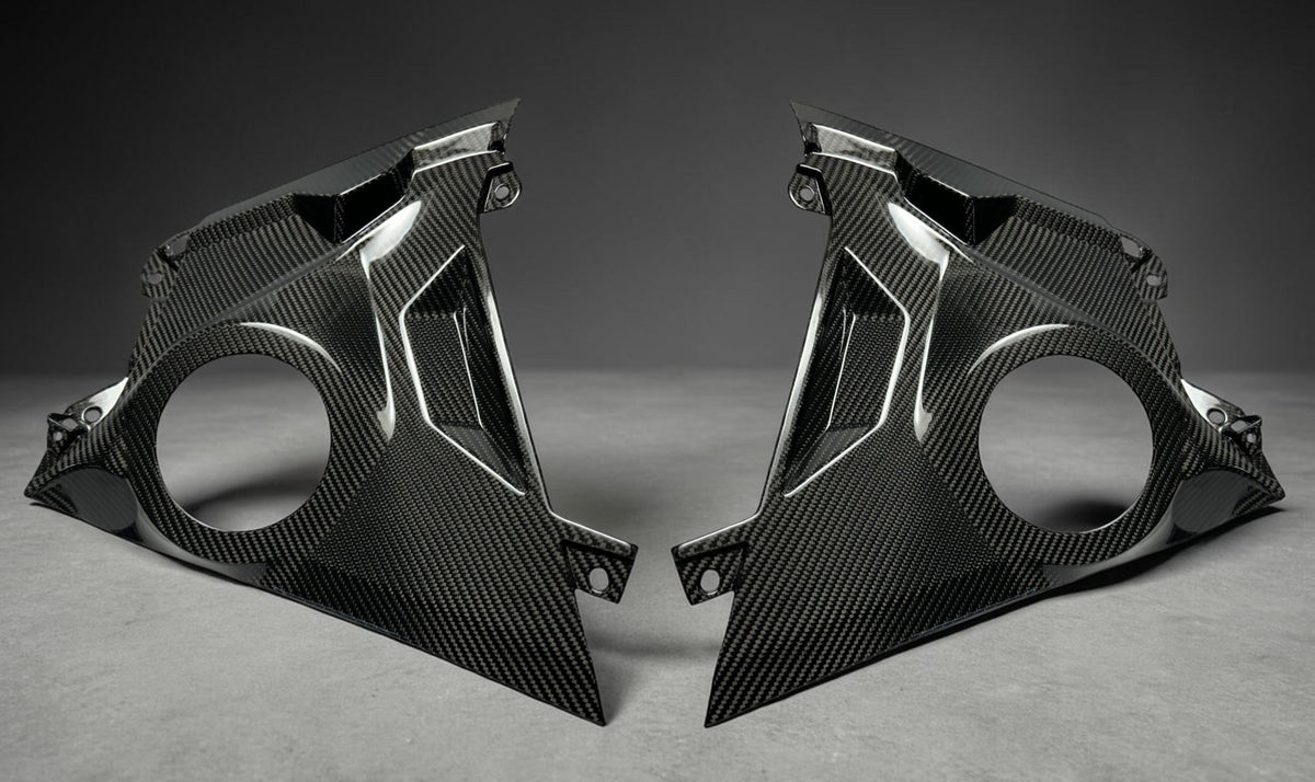 CAN AM MAVERICK R CARBON FIBER DASH SPEAKER PANELS / 6.5" SPEAKER CUTOUTS
