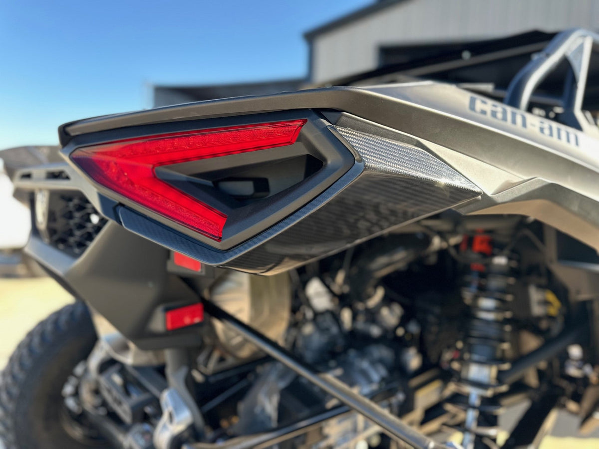 CAN AM MAVERICK R CARBON FIBER TAIL LIGHT TRIM SET