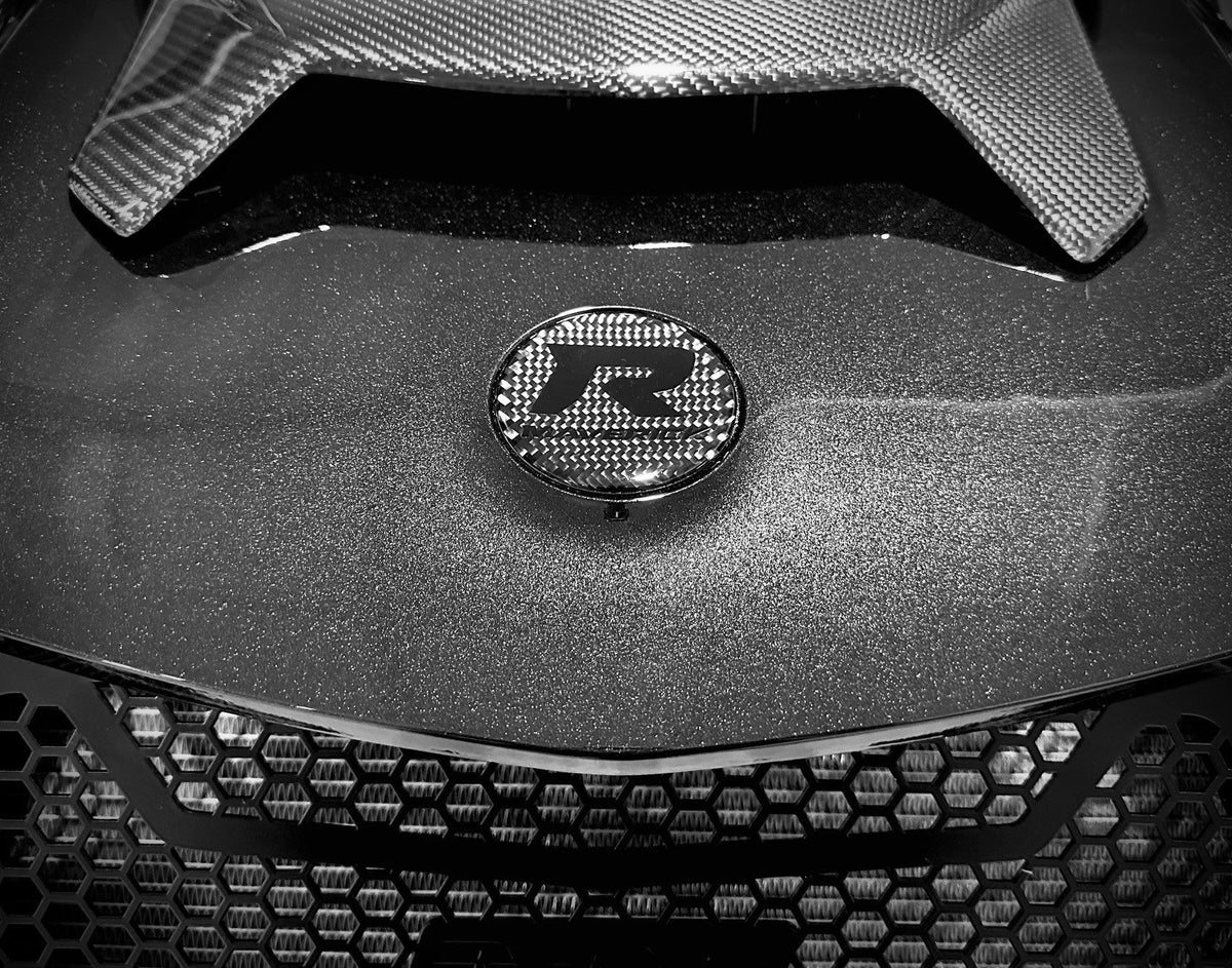 CAN AM MAVERICK R CARBON FIBER EMBLEM / BADGE