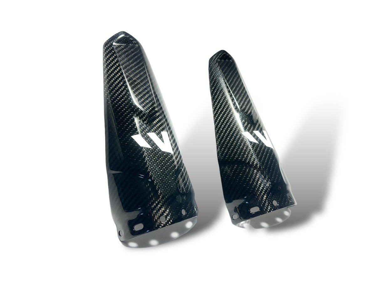 CAN AM MAVERICK R CARBON FIBER REAR SHOCK GUARD / SET